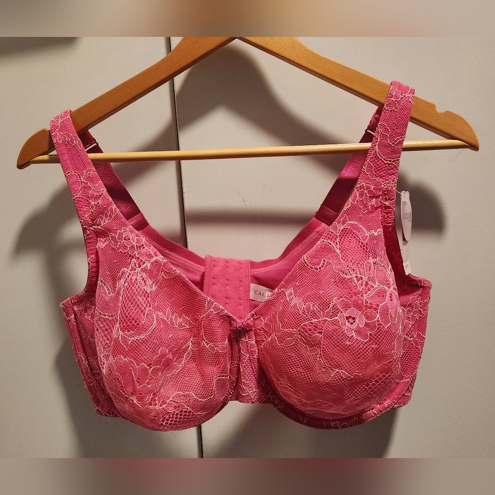 Cacique 40DDD Full Coverage Pink Cup Lace  Underwire Bra. NWT